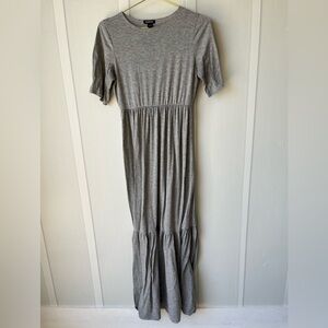 Boohoo Heather Gray Maxi Dress Size 8
